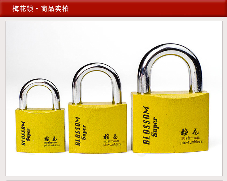 Wholesale of plum blossom locks, padlocks, all-copper lock cores, imitation copper locks, through-opening iron padlocks, door and window locks, luggage locks, and drawer locks pic 9