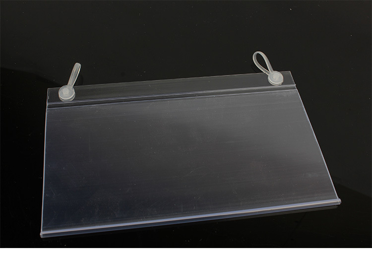 Precio del supermercado etiqueta colgante etiqueta de mercancías gancho plástico POP etiqueta de precio transparente carcasa de estantería de PVC etiqueta de exhibición estante de productos precio de la etiqueta de productos suspensión estuche de protección del vendedor super descripción de la mercancía cubierta colgante de la tienda de venta especial señalización colgante de plástico pic 1