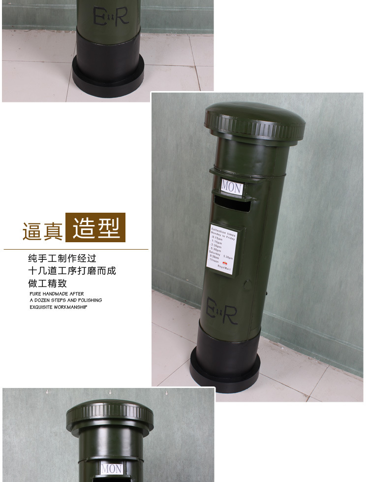 A model of a London mailbox in the UK, an iron handicraft, a piggy bank, a creative decorative item and prop for a European-style bar pic 8