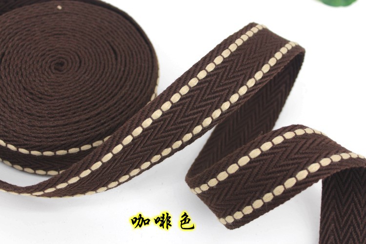 Factory wholesale of 38mm wide double-person shoulder straps, thickened polyester-cotton webbing, canvas belts, bags, clothing accessories pic 6