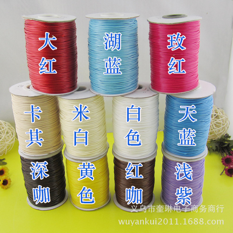 Factory direct sales of eco-friendly DIY leather rope necklaces and bracelets, multi-color hand-woven wax rope and wax thread, Korean round wax thread pic 7