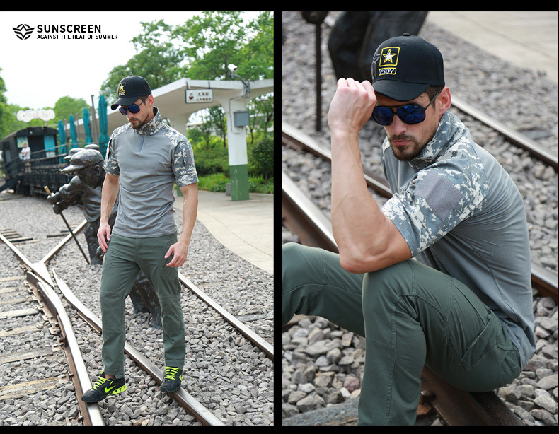 跨境ESDY蛙服短袖户外运动穿棉男士T恤路营郊游夏详情14