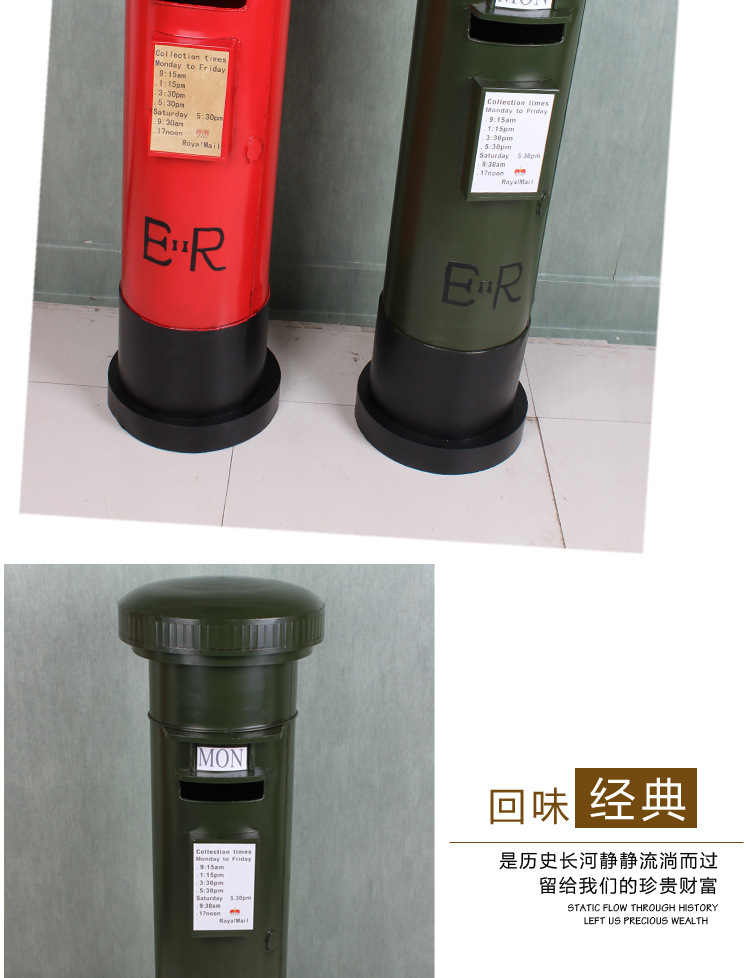 A model of a London mailbox in the UK, an iron handicraft, a piggy bank, a creative decorative item and prop for a European-style bar pic 7