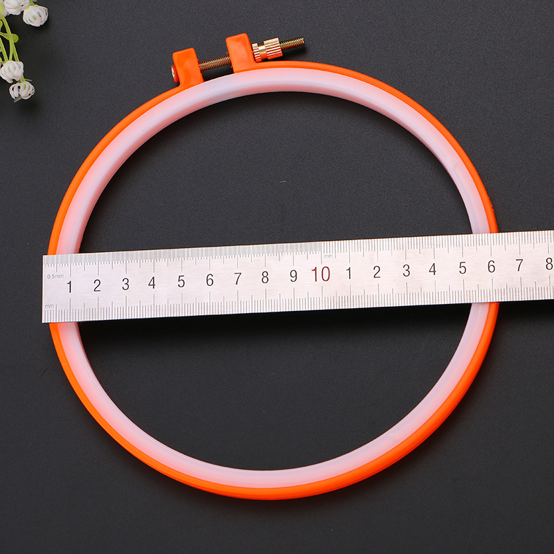 Embroidery machine accessories: Middle adjustable flower stand, round embroidery frame, embroidery stretch, candy-colored ABS plastic square embroidery ring pic 65
