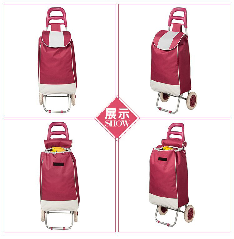 Hand-pulled cart, supermarket shopping cart, elderly grocery shopping cart, stair-climbing cart, three-wheeled folding trolley, trolley, small trailer pic 11