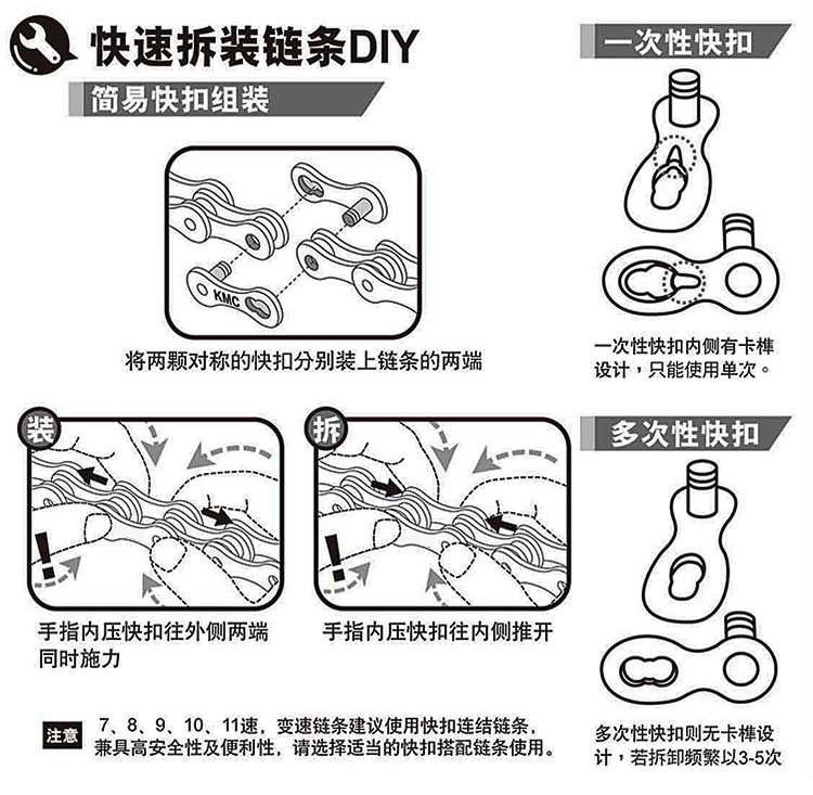 山地车 自行车魔术扣 7 8 9 10速24 27 30公路车链条扣 快拆扣详情11