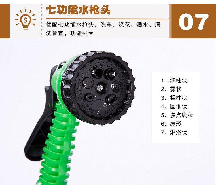 High-pressure water gun car wash wonder, household telescopic water pipe, powerful water pipe nozzle, car brush, flower watering water gun and spray bottle set C72 pic 10
