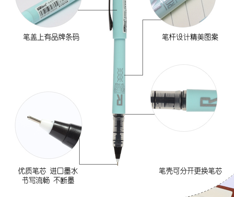 Tianfeng direct liquid ballpoint Pen, Business water-based pen, Korean version signature pen, reflow direct liquid Pen 810112 pieces per box pic 8