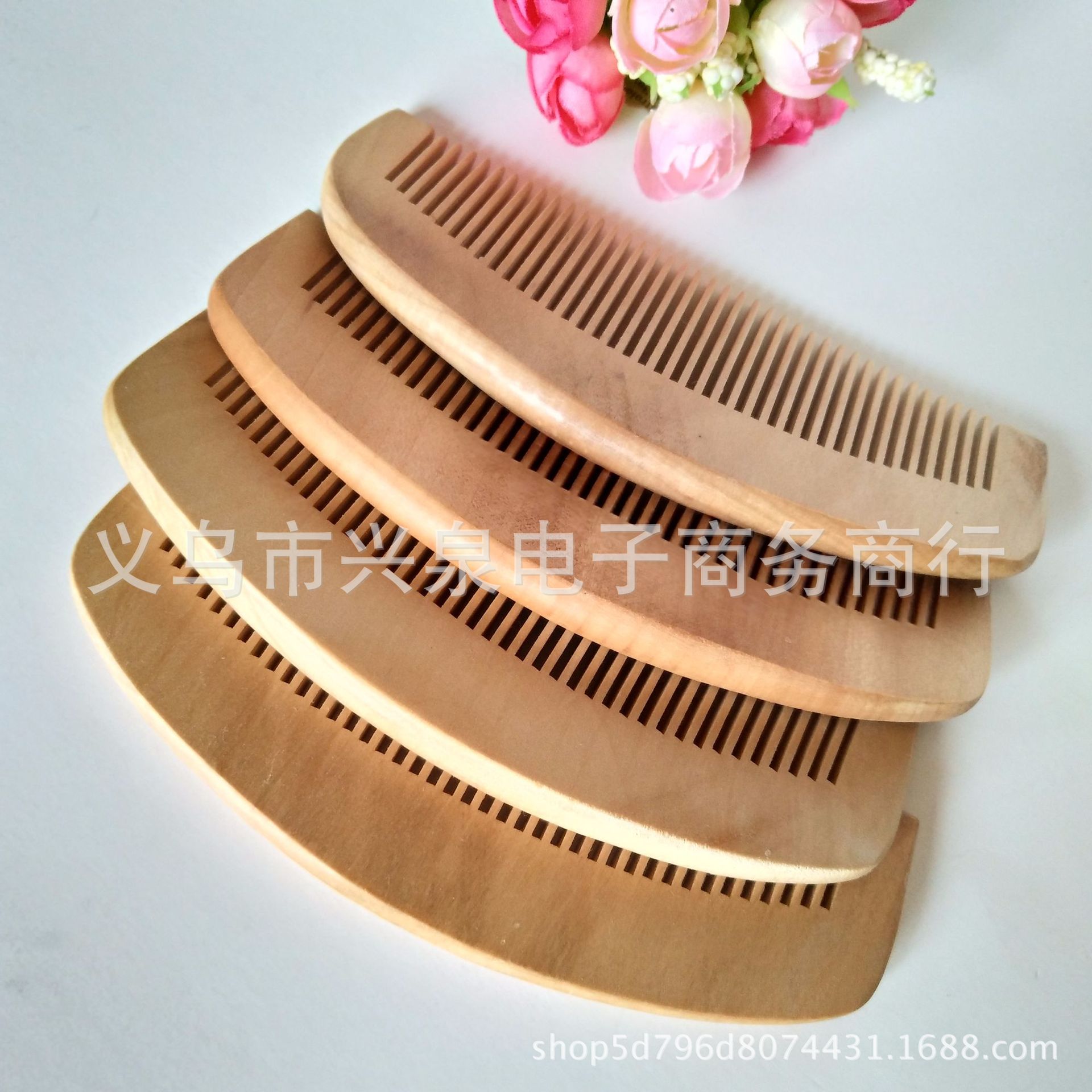 【3-11】 20 pieces of peach wood combs per pack, 2000 yuan per piece. Peach wood combs, natural household combs, anti-static massage combs, hair non-damaging, long hair combs wholesale pic 6