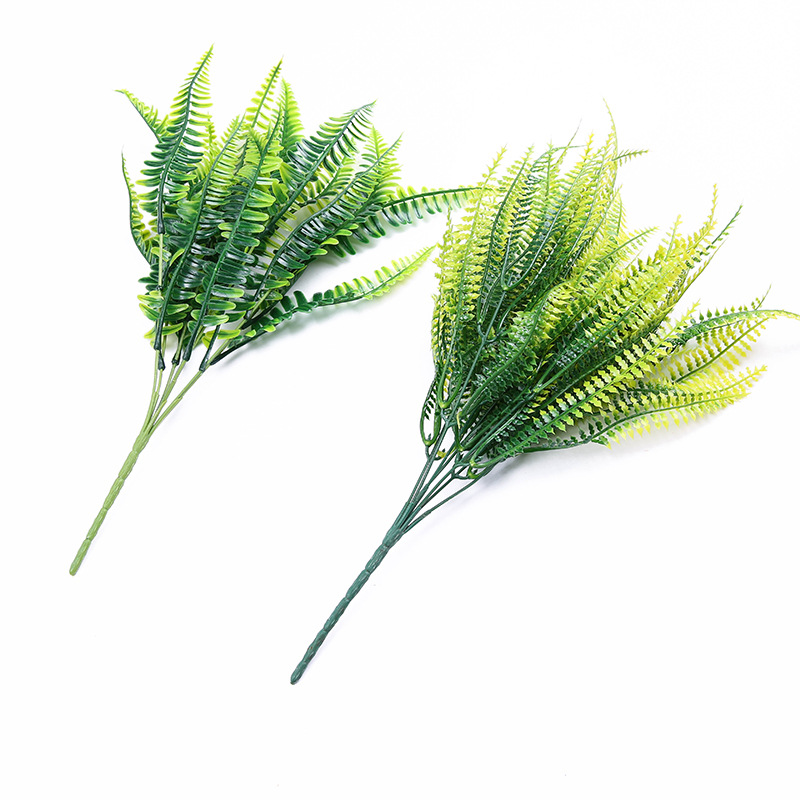 现货7叉仿真波斯草小波斯叶植物装饰办公文化园艺仿真花蕨叶把束配材详情13