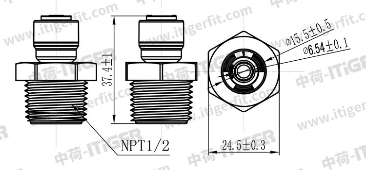 4转2外牙直接净水器4048外丝接头商务水机中荷ITiGER快接头1813-D详情8