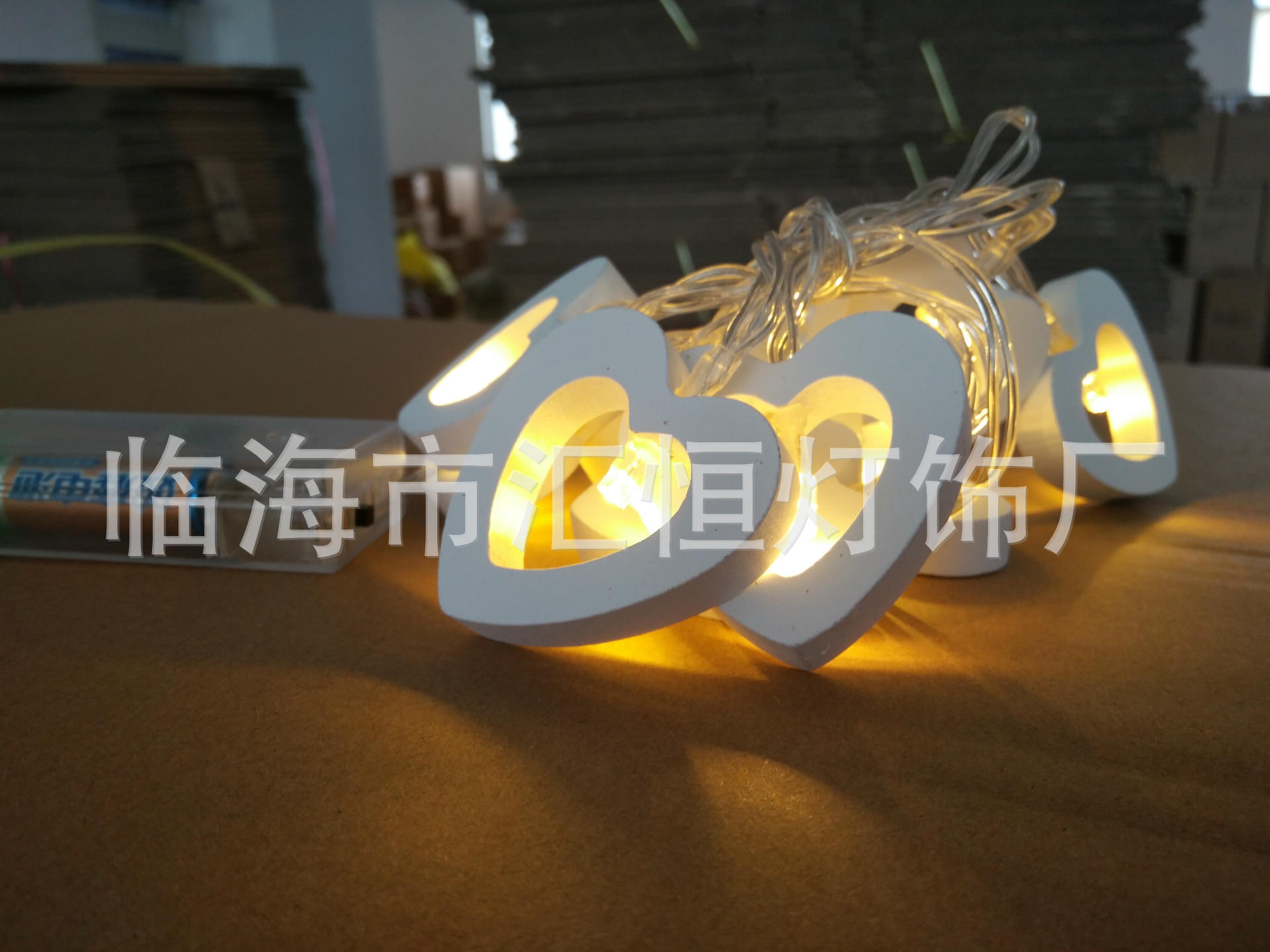 厂家现货供应led电池盒灯串节日装饰彩灯10灯1.2米爱心灯串详情9