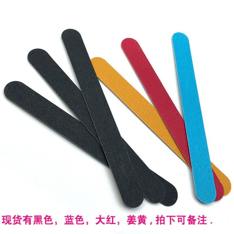nail file in stock: Thin black sandpaper strips, brown wood chips, nail surface polishing tools, nail files pic 7