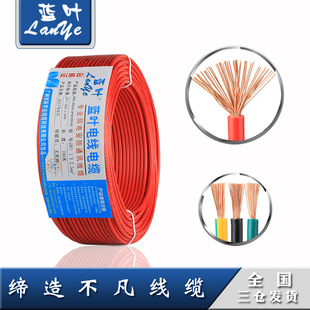 Blue Leaf National standard 2.54 square copper core wire for home decoration, 1.5/6/10 pure copper flame-retardant BV wire pic 4