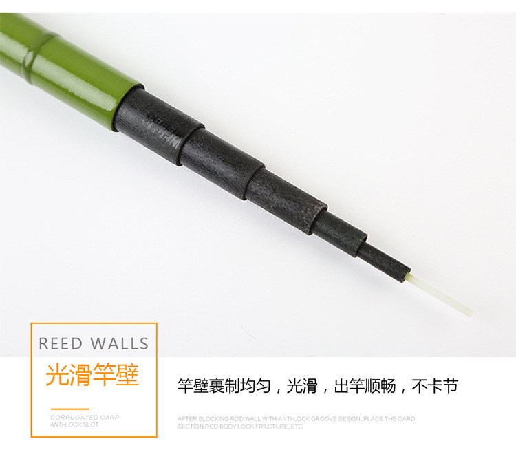 新手训练鱼竿手竿玻璃钢竿纤维硬调竹圣防竹涂装溪流竿防滑握把详情7