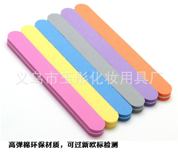 NAIL FILE: Cross-border nail art high-elasticity sponge file strip, straight double-sided polishing strip, polishing nail surface, water-washed rubbing strip pic 5