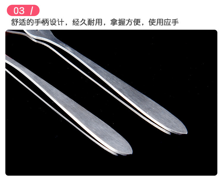Wholesale of creative stainless steel fruit forks, Western tableware, small forks, two-toothed forks, fruit skewers and dessert forks pic 16