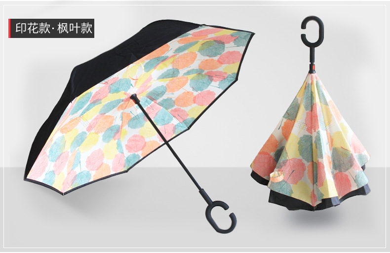 汽车反向晴雨两用太阳伞可站立反转C型直杆广告伞定制印刷logo详情17