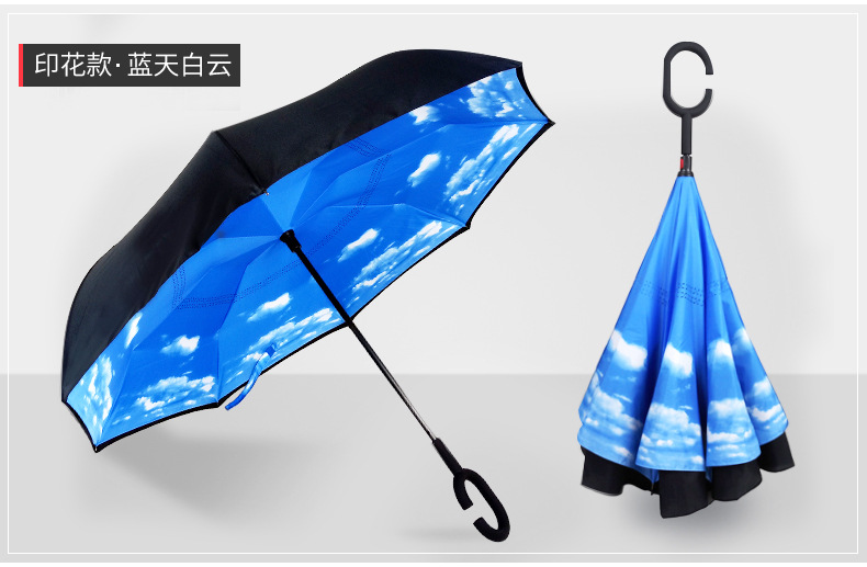汽车反向晴雨两用太阳伞可站立反转C型直杆广告伞定制印刷logo详情18