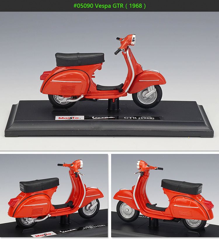 1:18Vespa 维斯帕踏板车摩托车仿真合金模型复古摩托车玩具车详情32
