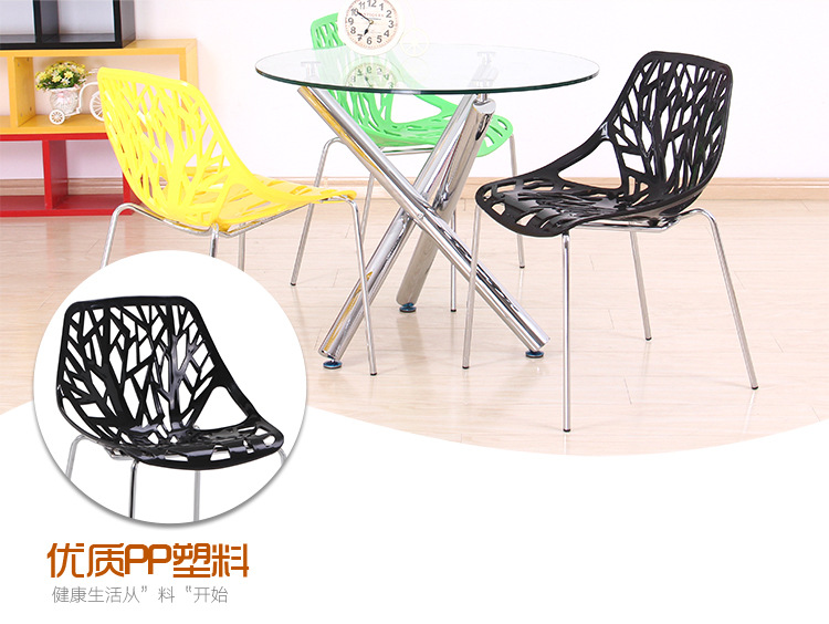 Starry Sky Simple and fashionable plastic backrest chair, casual outdoor PP eco-friendly thickened plastic chair, fast food stall hollowed-out chair pic 6