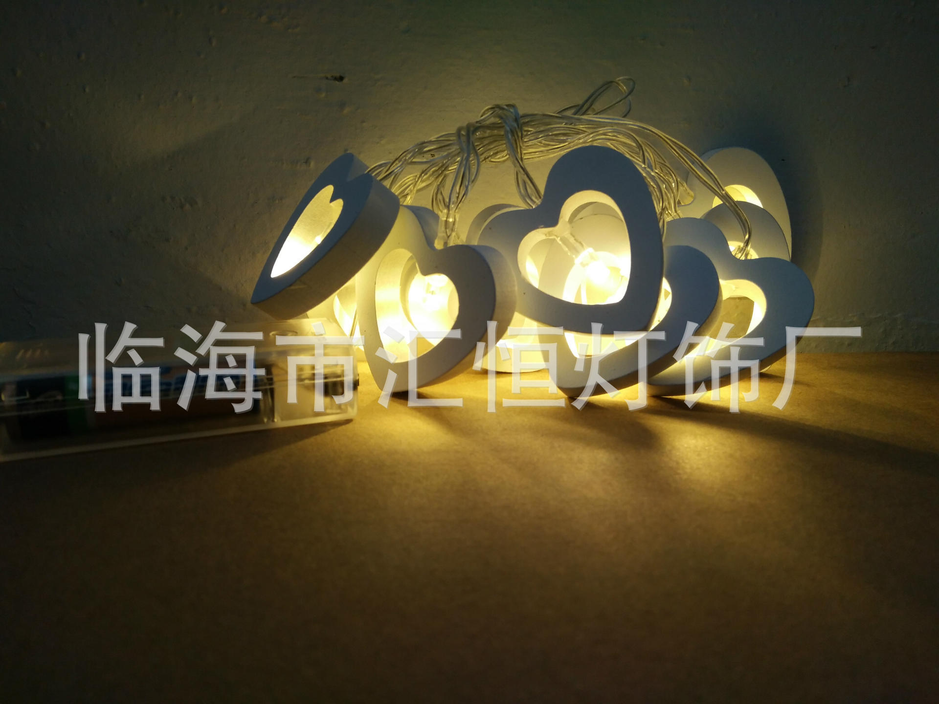 厂家现货供应led电池盒灯串节日装饰彩灯10灯1.2米爱心灯串详情8