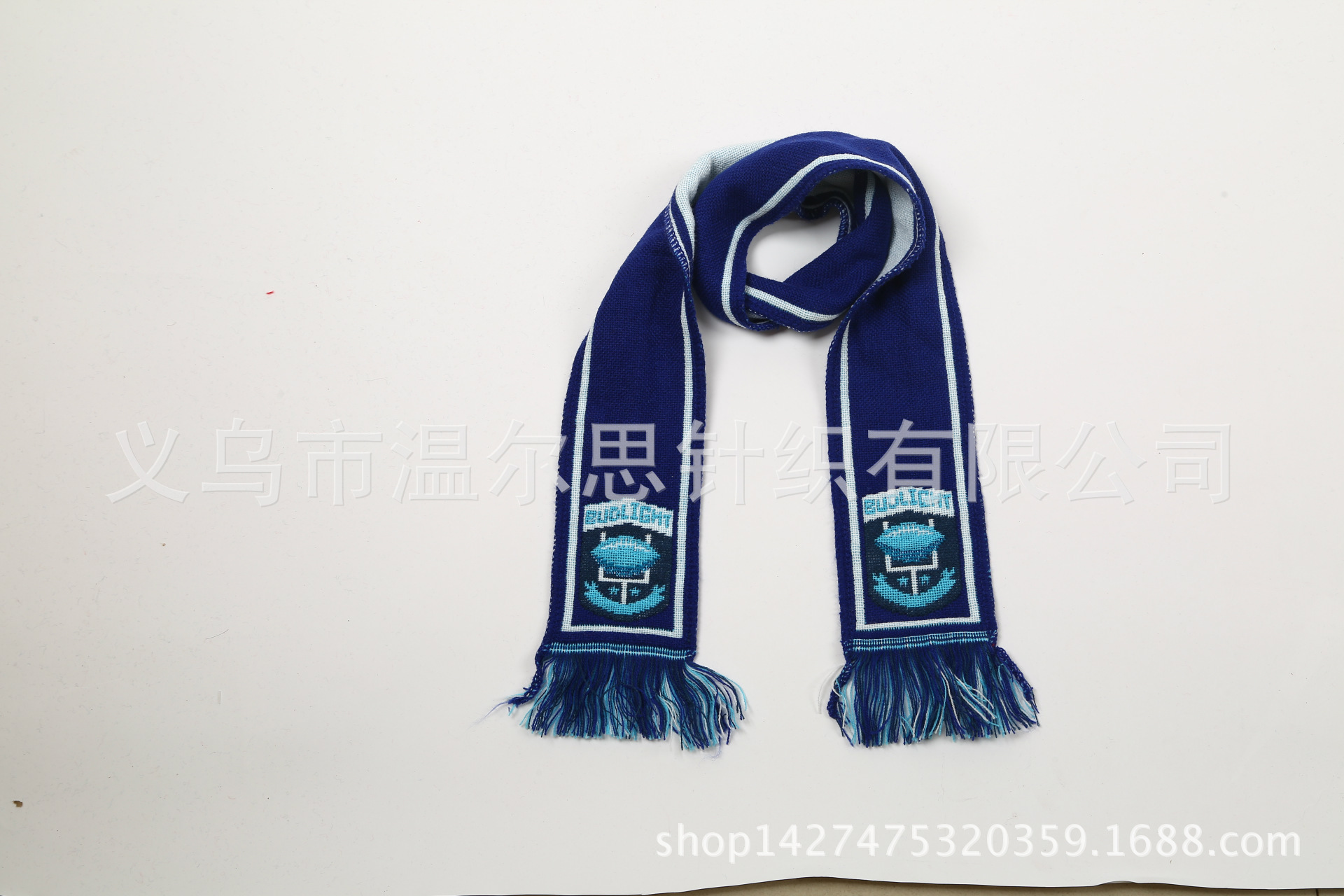 梭织腈纶围提花针织围巾礼品围巾球迷围巾专业加工定制球场logo标详情13