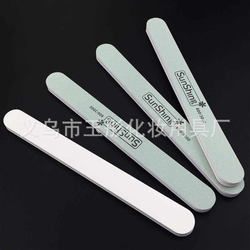 In stock: blank, wordless nail care tools, double-sided nail polishing files, green and white super polishing strips, and decorative silver polishing sticks pic 6