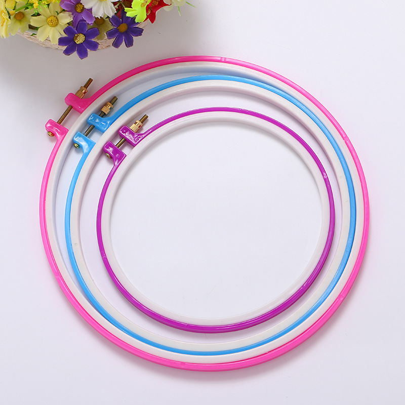 Embroidery machine accessories: Middle adjustable flower stand, round embroidery frame, embroidery stretch, candy-colored ABS plastic square embroidery ring pic 61