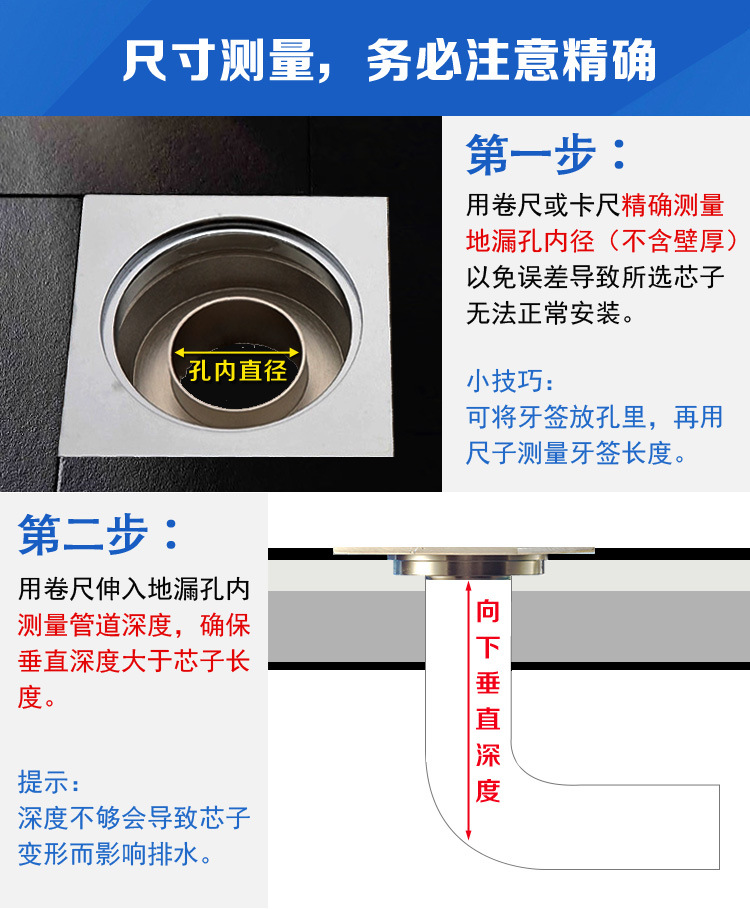 Silicone core, stainless steel, all-copper, anti-insect floor drain cover plate inner core for the water channel under the washing machine in the bathroom pic 16