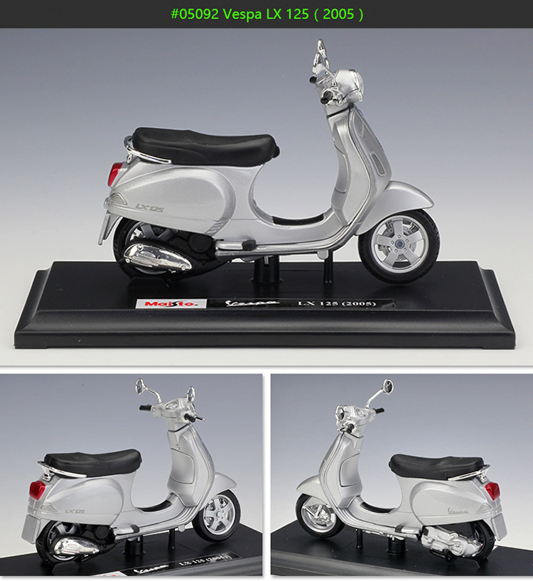 1:18Vespa 维斯帕踏板车摩托车仿真合金模型复古摩托车玩具车详情35
