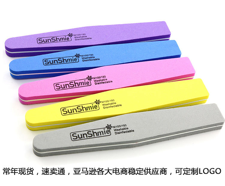 NAIL FILES Cross-border Stock Nail Tools diamond-shaped sponge rubbing strips High elastic cotton Double-sided abrasive nail files pic 6