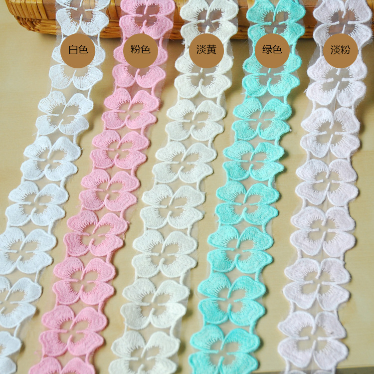 DIY clothing, fabric and accessories with lace milk silk and four-leaf clover lace are available in stock pic 6