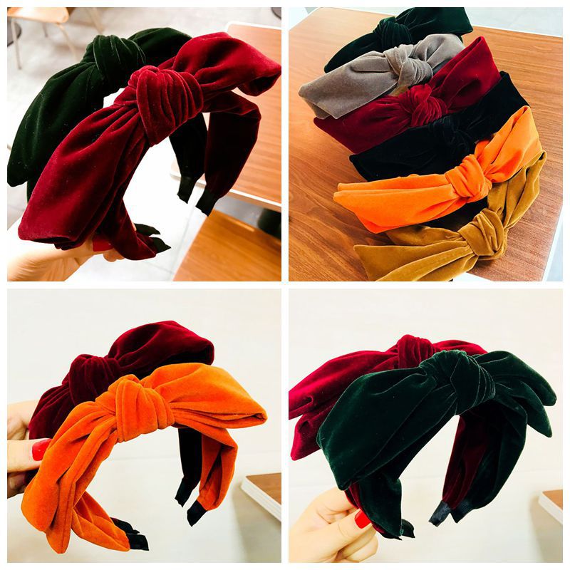 韩版代购  2023复古百搭小香风加厚金丝绒双层大蝴蝶发箍发卡爆款详情4