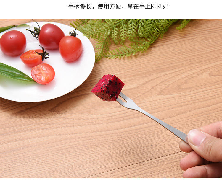 Wholesale of creative stainless steel fruit forks, Western tableware, small forks, two-toothed forks, fruit skewers and dessert forks pic 10
