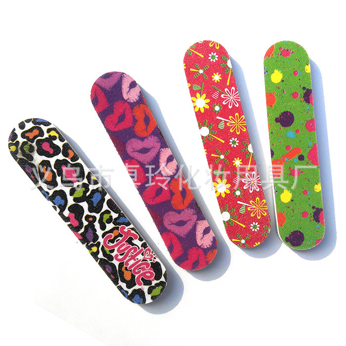 Cross-border in-stock nail file nail tips, color-printed mini nail files, double-sided printed grinding strips, 9cm pic 9