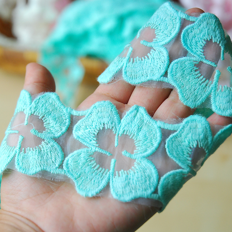 DIY clothing, fabric and accessories with lace milk silk and four-leaf clover lace are available in stock pic 12