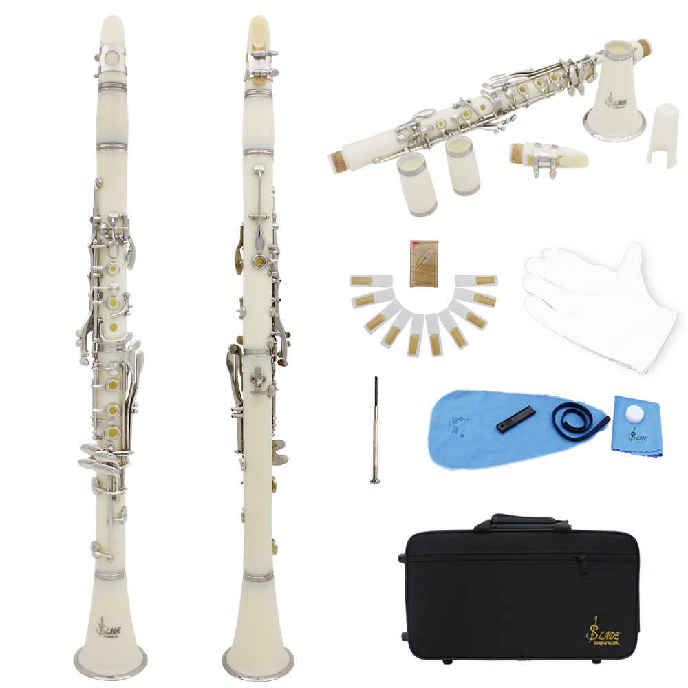 LADE clarinete en si bemol 17 teclas baquelita negro estudiante adulto examen conjunto de instrumentos color baquelita pic 7
