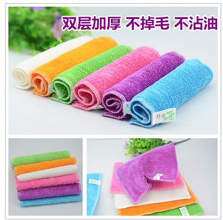 洗碗巾不沾油竹纤维洗碗抹布竹炭去油污百洁布厨房清洁日用品批发详情11