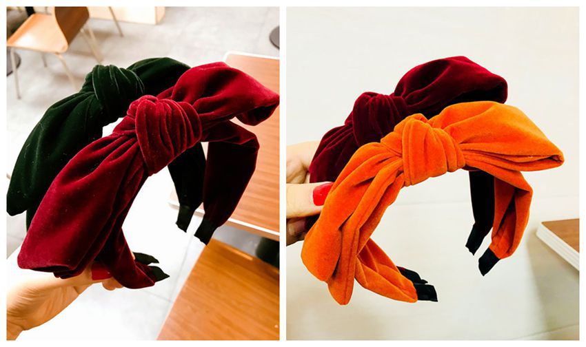 韩版代购  2023复古百搭小香风加厚金丝绒双层大蝴蝶发箍发卡爆款详情12