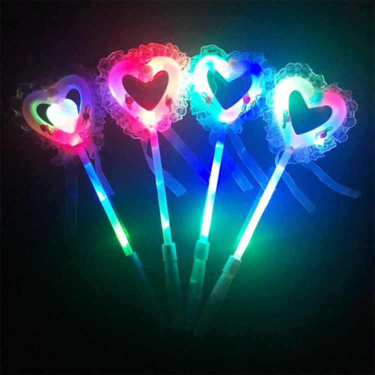 新款蕾丝爱心发光棒闪光棒夜仙女棒夏季夜市活动场所助威产品批发详情53