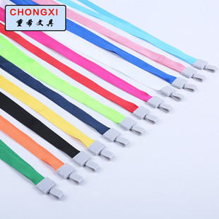 Factory wholesale 1.0cm plain texture pointed hook straps, mobile phone lanyards, name tags, hanging ropes, ID card iron hook ropes pic 9