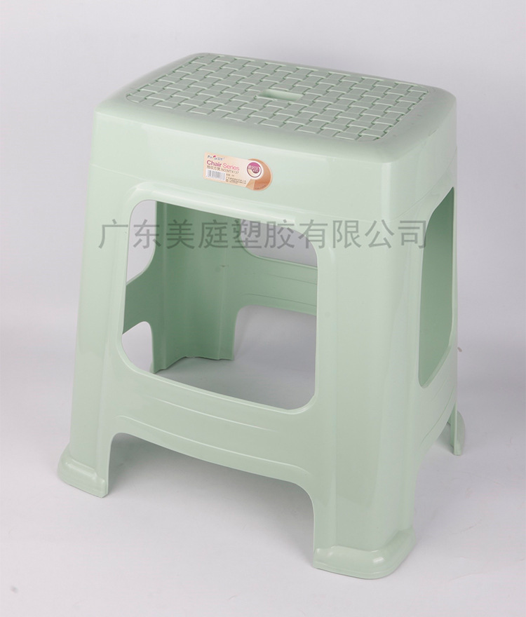 厂家批发MF93-4137格纹长方凳 时尚家用塑料凳子 加厚成人高凳户外客厅椅子详情12