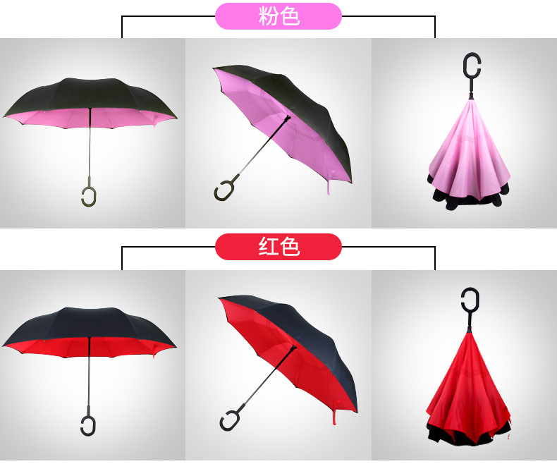汽车反向晴雨两用太阳伞可站立反转C型直杆广告伞定制印刷logo详情15