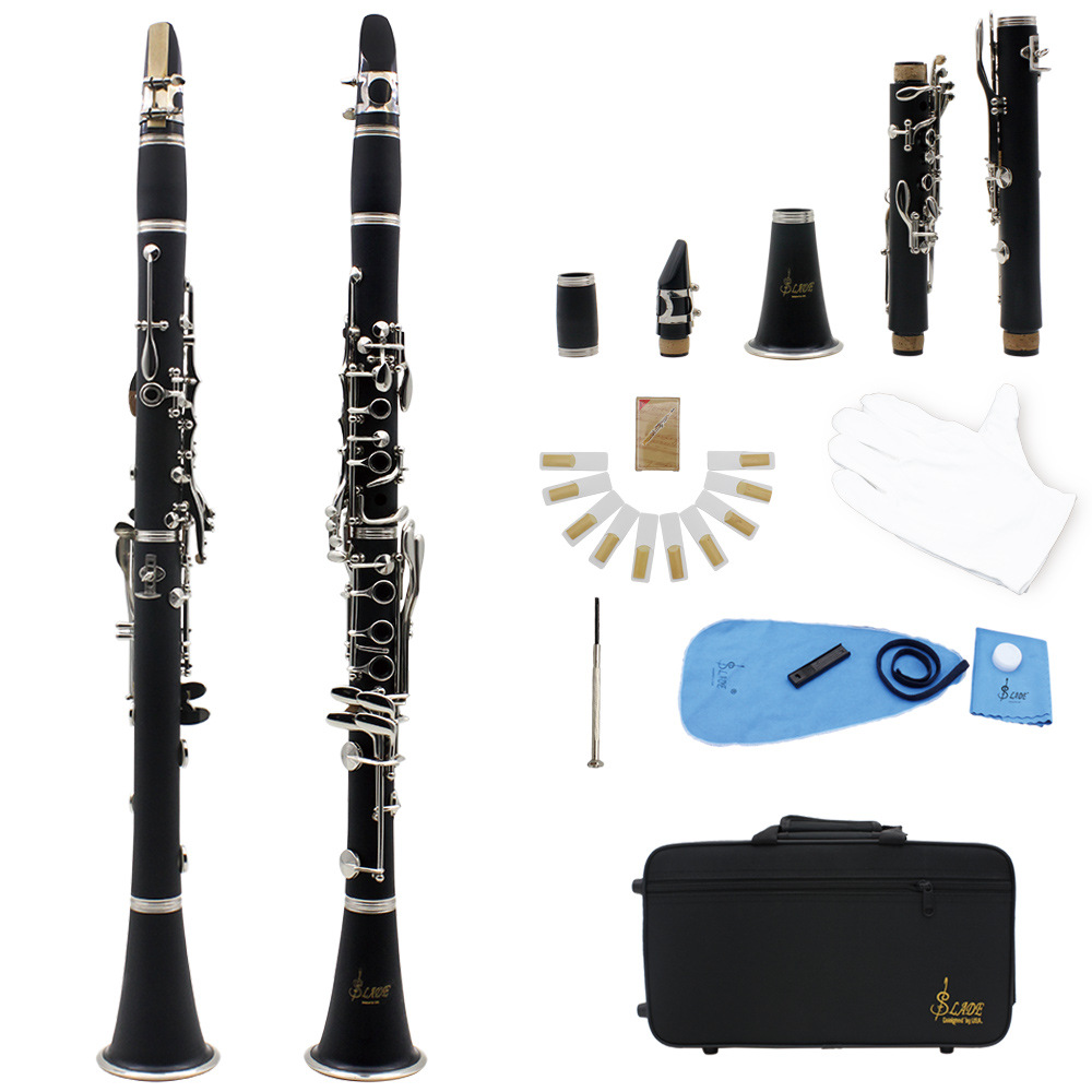 LADE clarinete en si bemol 17 teclas baquelita negro estudiante adulto examen conjunto de instrumentos color baquelita pic 24