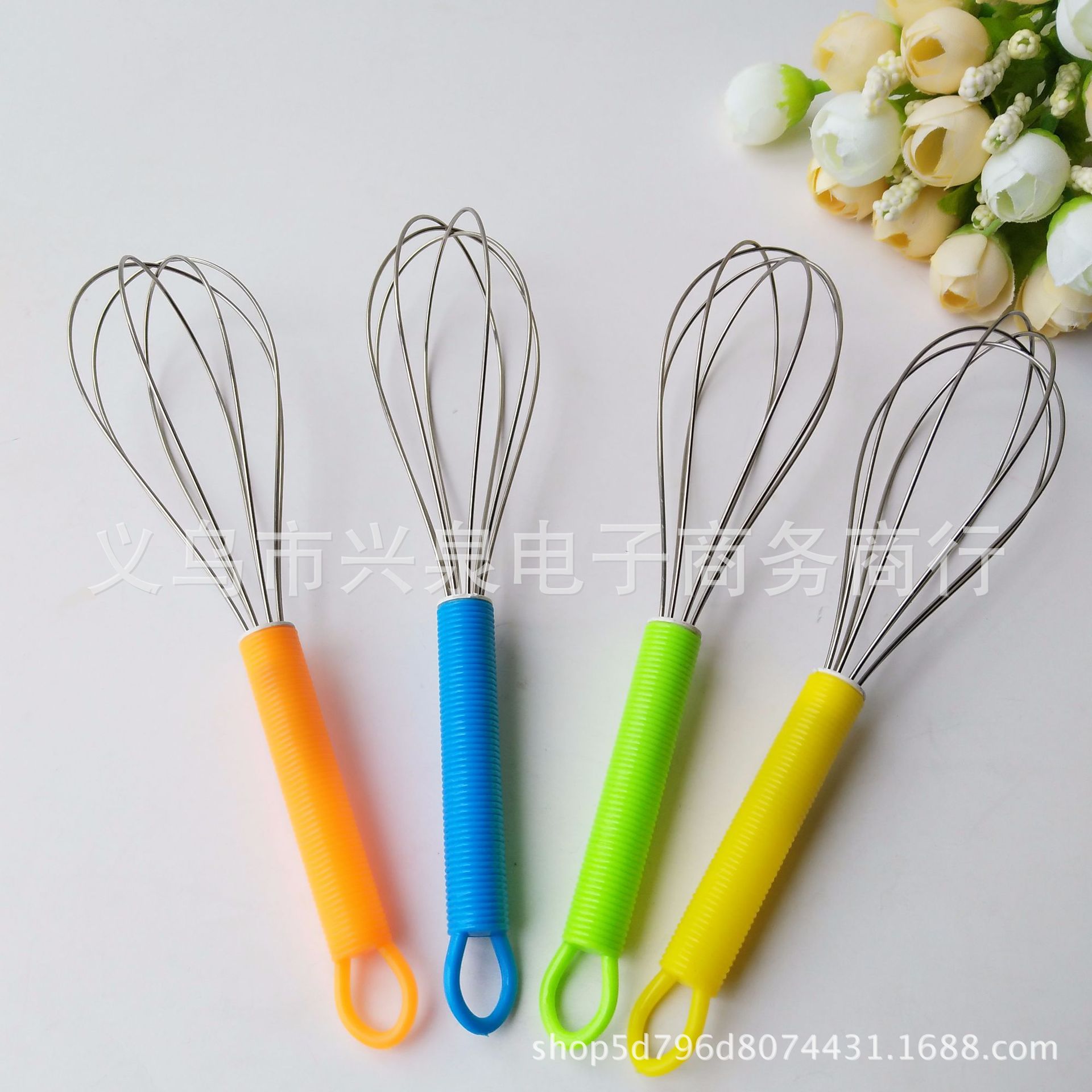 【 Zone 1-4 】 Plastic handle egg beater 20/ pack 1000/ box 1 yuan egg beater, colorful plastic handle egg beater, kitchen small tools 1 yuan store supply pic 3