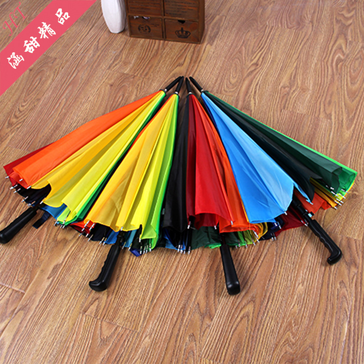Factory wholesale straight 16-bone rainbow umbrellas, long-handled automatic umbrellas, creative gifts, advertising umbrellas, logo printing pic 17