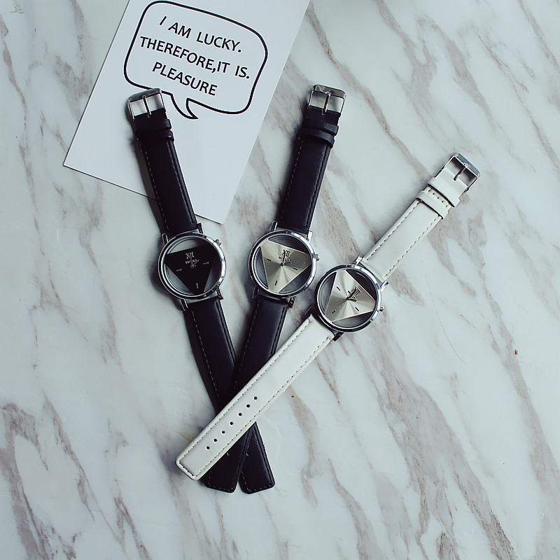 别样chic简约原宿三角形手表个性时尚双面镂空韩国潮流学生情侣表详情14
