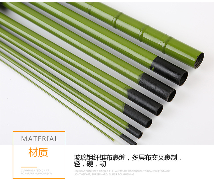 新手训练鱼竿手竿玻璃钢竿纤维硬调竹圣防竹涂装溪流竿防滑握把详情5