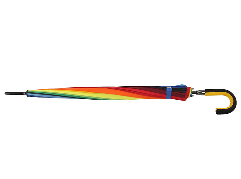 彩虹色雨伞16骨创意自动彩虹伞广告伞长柄雨伞直杆礼品伞批发现货详情28